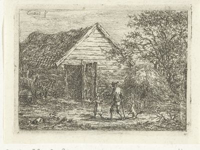 Cacciatore vicino a una capanna di torba, Qui nessuno può passare da Gerardus Emaus de Micault