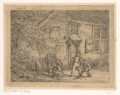 Bambini che giocano a biglie da Gerardus Emaus de Micault