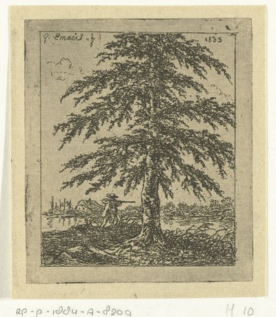 Paesaggio con faggio e cacciatore da Gerardus Emaus de Micault