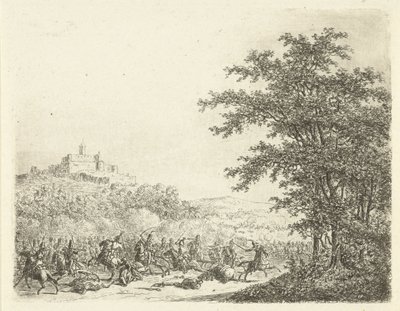 Battaglia di cavalieri presso il forte Königstein da Gerardus Emaus de Micault