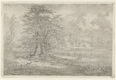 Pastore presso un campo di grano da Gerardus Emaus de Micault