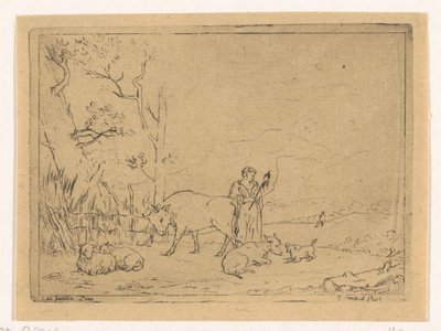 Pastorella che fila da Gerardus Emaus de Micault