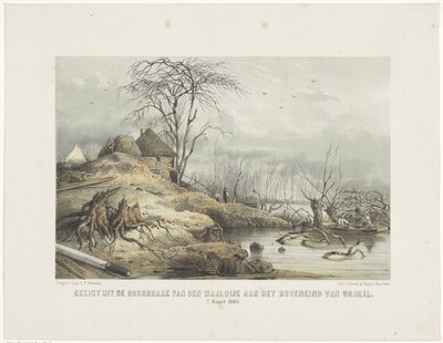 Rottura della diga del Waal (Veduta della rottura della diga del Waal a monte di Brakel, 7 marzo 1801) da Gerardus Johannes Bos