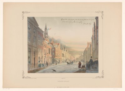 Veduta della Breetraat a Leida da Gerardus Johannes Bos