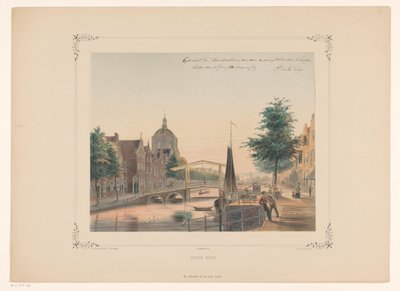 Veduta della Oude Vest a Leiden da Gerardus Johannes Bos