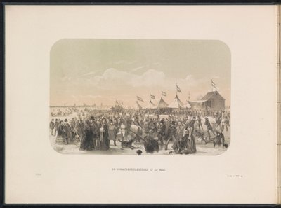 Pattinaggio sul Maas a Rotterdam, 1855 da Gerardus Johannes Bos