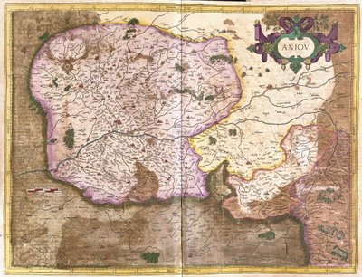 Angiò, paesi della Loira, Francia (incisione) da Gerardus Mercator