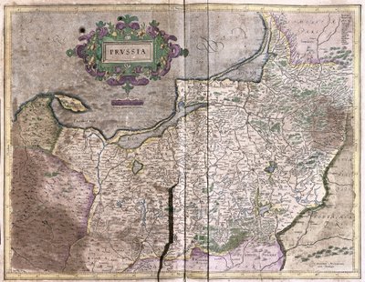 Antica mappa della Polonia - oggi Lituania (incisione) da Gerardus Mercator