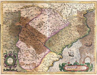 Aragona e Catalogna, Spagna (incisione) da Gerardus Mercator