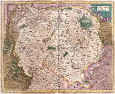 Regione bavarese e il fiume Danubio, Germania (incisione) da Gerardus Mercator
