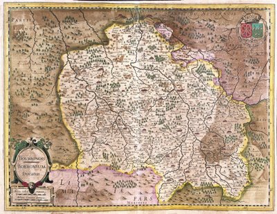Bourbonnais, Francia (incisione) da Gerardus Mercator