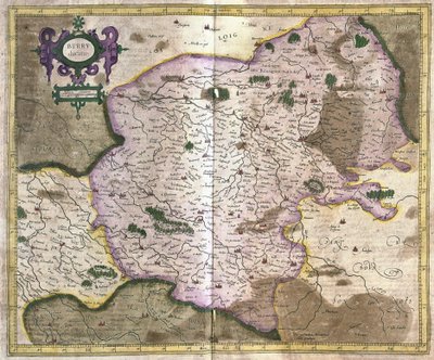 Bourges (valle della Loira), Francia (incisione) da Gerardus Mercator