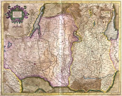 Brescia e Milano, Italia (incisione) da Gerardus Mercator