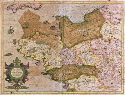 Bretagna e Normandia, Francia (incisione) da Gerardus Mercator