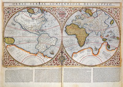 Mappa del mondo a doppio emisfero, 1587 da Gerardus Mercator