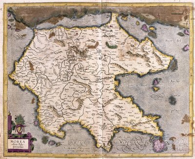 Grecia e Peloponneso (incisione) da Gerardus Mercator