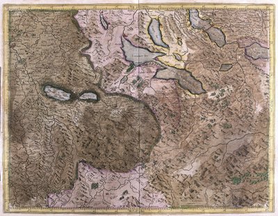 Laghi in Svizzera (incisione) da Gerardus Mercator
