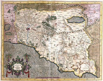Lazio, Italia (incisione) da Gerardus Mercator