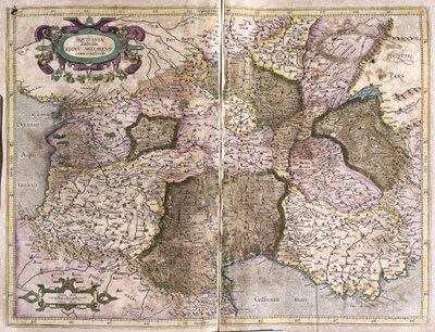 Limousine, Linguadoca, Alvernia, Borgogna e Provenza, sud della Francia da Gerardus Mercator