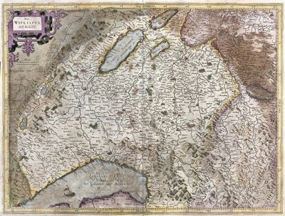 Nord-est di Ginevra, Svizzera (incisione) da Gerardus Mercator