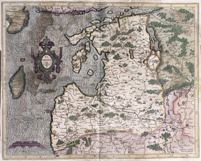 Regione del Baltico settentrionale, Riga, Lettonia (incisione) da Gerardus Mercator