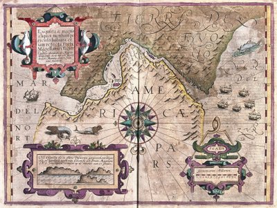 Stretto di Magellano (incisione) da Gerardus Mercator