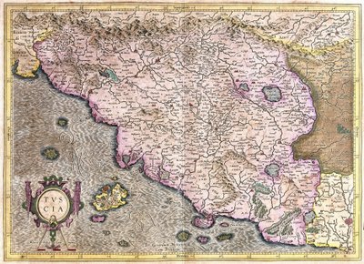 Toscana, Italia (incisione) da Gerardus Mercator