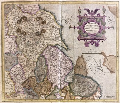 Yorkshire, Lincolnshire, Staffordshire, Nottinghamshire, Leicestershire, Rutland e Norfolk, Gran Bretagna da Gerardus Mercator