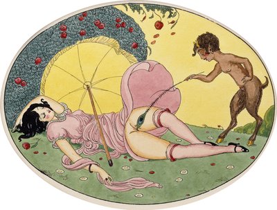 Un satiro e una giovane ragazza, c.1917 da Gerda Marie Frederike Wegener