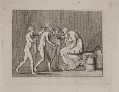 Allegoria con tre giovani e un vecchio in abito antico da Gerhard Ludvig Lahde