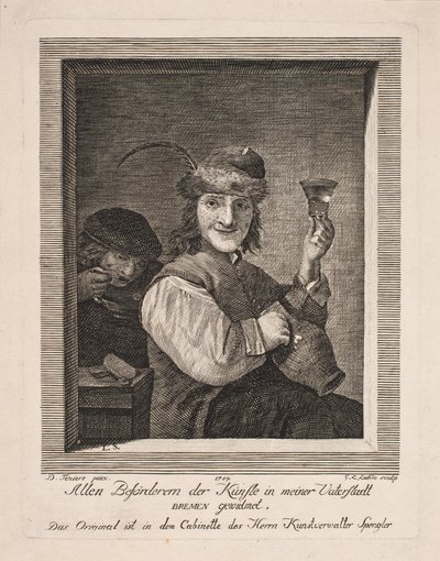 Contadino con brocca e bicchiere da Gerhard Ludvig Lahde