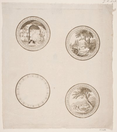 Cinque vignette per le favole di La Fontaine da Gerhard Ludvig Lahde
