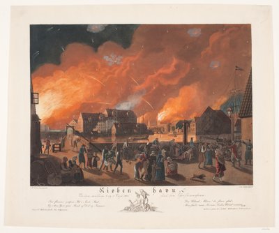 Copenaghen, notte tra il 4 e il 5 settembre vista da Christianshavn da Gerhard Ludvig Lahde