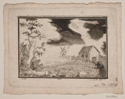 Paesaggio con casa e mulino da Gerhard Ludvig Lahde