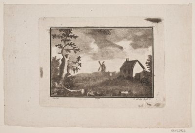 Paesaggio con casa e mulino da Gerhard Ludvig Lahde