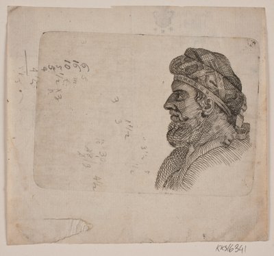 Studio della testa di un vecchio di profilo da Gerhard Ludvig Lahde