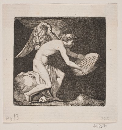 Genio alato con una vista da Gerhard Ludvig Lahde