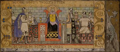 Åsmund nella sala del re da Gerhard Munthe