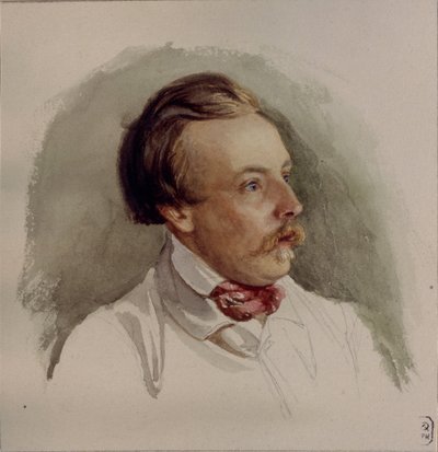 Ritratto del pittore Alexander von Kotzebue 1815-1889, 1840s da Gerhard Wilhelm Reutern von
