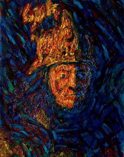 Uomo con elmo dorato dopo Rembrandt da Gerhardt Isringhaus