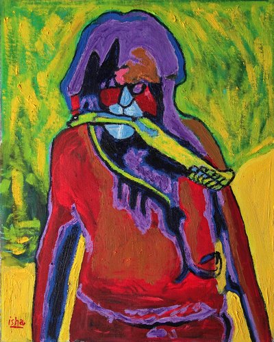 Sciamano serpente, 2020 (olio su tela) da Gerhardt Isringhaus