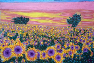 Campo di girasoli, 2024 (olio su tela) da Gerhardt Isringhaus