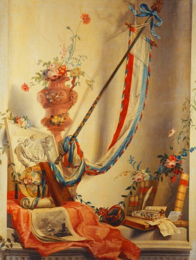 Uno stendardo, fiori in un