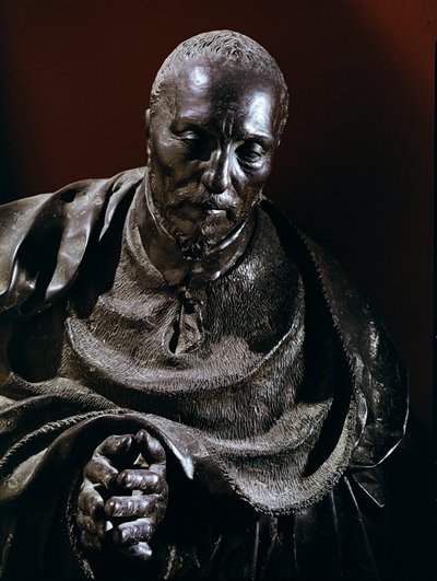 Cardinale Rene de Birague (dettaglio della scultura in bronzo) da Germain Pilon