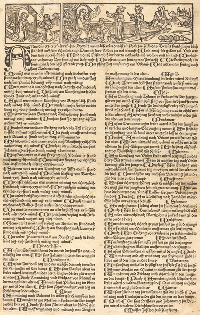 Calendario con la Natività e l