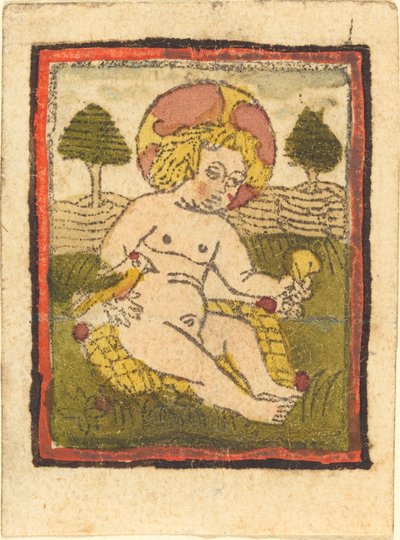 Bambino Gesù con Uccello da German 15th Century