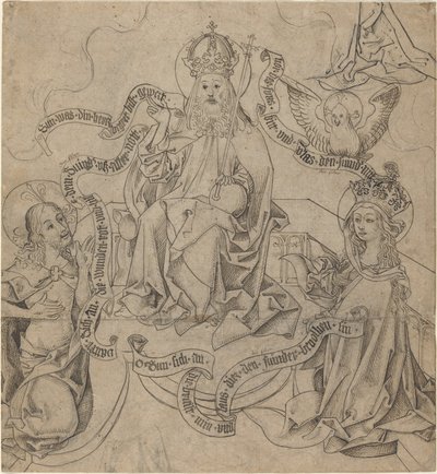 Cristo e Maria intercedono con Dio Padre da German 15th Century
