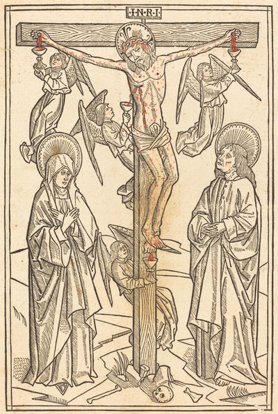 Cristo sulla croce con angeli da German 15th Century