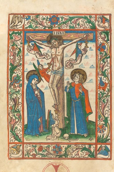 Cristo sulla croce con angeli da German 15th Century