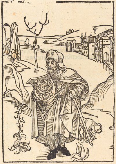 Gerson come Pellegrino con Città sullo Sfondo da German 15th Century